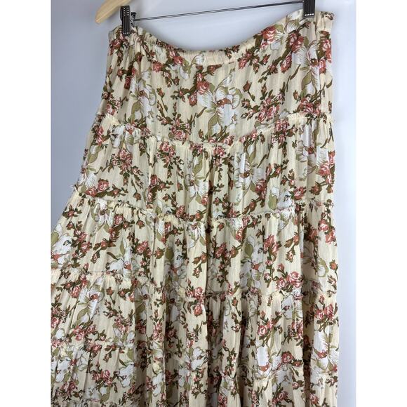 Ralph Lauren Denim & Supply Floral Tiered Maxi Skirt Medium Boho Cottagecore - Picture 7 of 16